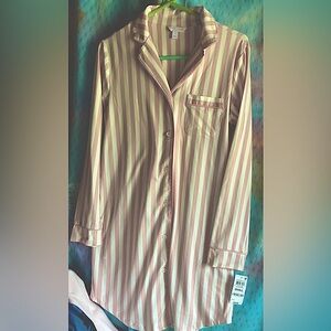 Charter Club Pink and Cream Striped Shirt